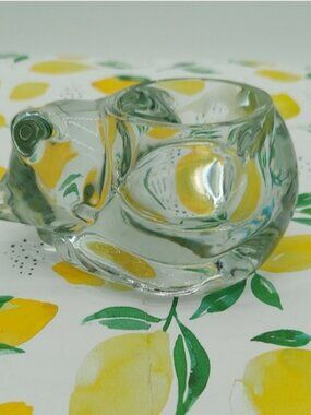 Glass Cat Tealight Candle Holder Indiana Glass